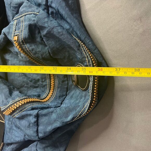 Vtg Kipling Large Duffle Bag Travel Weekender Nylon Zip Blue Overnight Tote - Picture 4 of 16